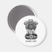 INDIA WAPEN - NATIONAAL INDIA SYMBOOL MAGNEET (Voorkant / Achterkant)