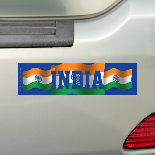 India Waving Flag Bumpersticker (Op auto)