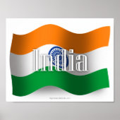 India Waving Flag Poster (Voorkant)