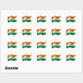 India Waving Flag Ronde Sticker (Vel)