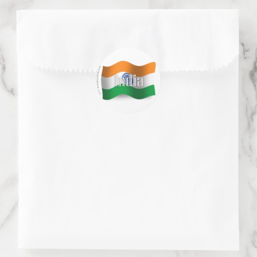 India Waving Flag Ronde Sticker (Tas)