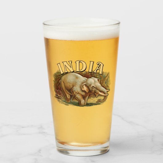 India Wildlife - Indische olifant Glas (Voorkant gevuld)