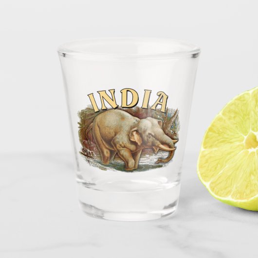 India Wildlife - Indische olifant Shot Glas (Voorkant)