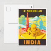 India wonderbaarlijke landvintonijnreis briefkaart (Voorkant / Achterkant)
