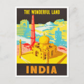 India wonderbaarlijke landvintonijnreis briefkaart (Voorkant)