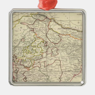 India XII Index-kaart Metalen Ornament
