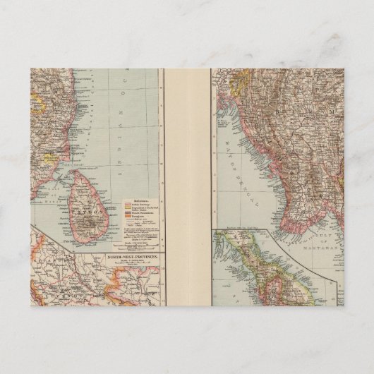 India Zuid, Birma, Maleis Briefkaart (Voorkant)