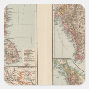 India Zuid, Birma, Maleis Vierkante Sticker