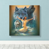 Indiaan Canvas Afdruk (Insitu (Houten vloer))