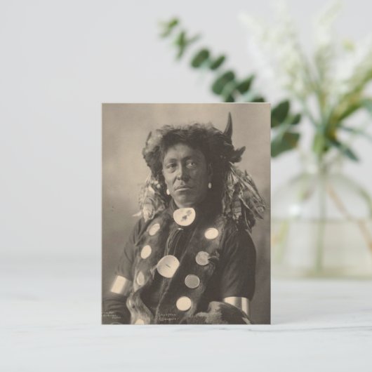  indiaan : Cloud Man, Assinaboine - Briefkaart (Staand voorkant)