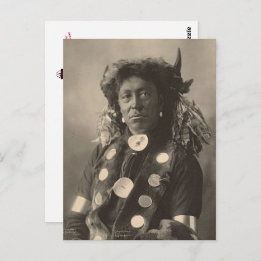  indiaan : Cloud Man, Assinaboine - Briefkaart (Voorkant / Achterkant)