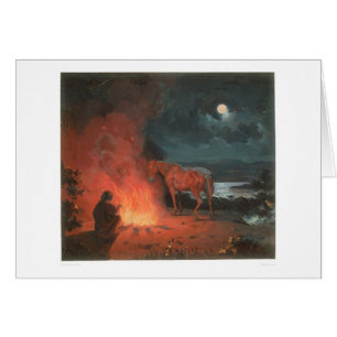 Indiaan door een kampvuur (0744A)