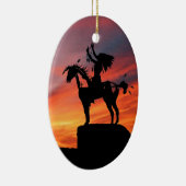 Indiaan en paard keramisch ornament (Rechts)