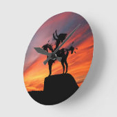 Indiaan en paard ronde klok (Hoek)