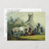 Indiaan en zijn Paard 1858 Briefkaart (Voorkant / Achterkant)