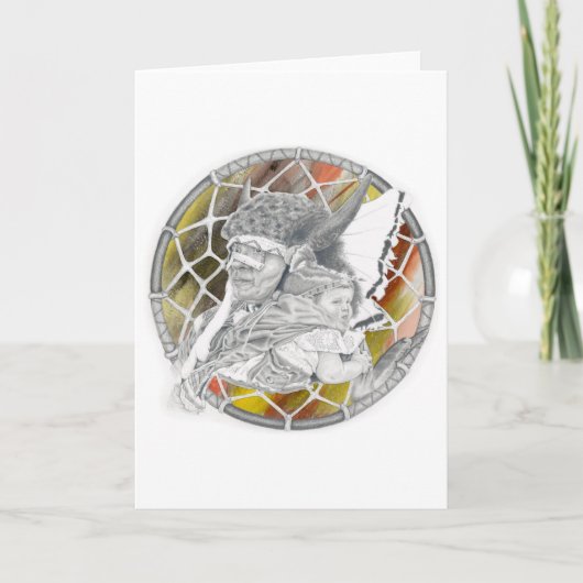 Indiaan met Baby Kaart (Voorkant)