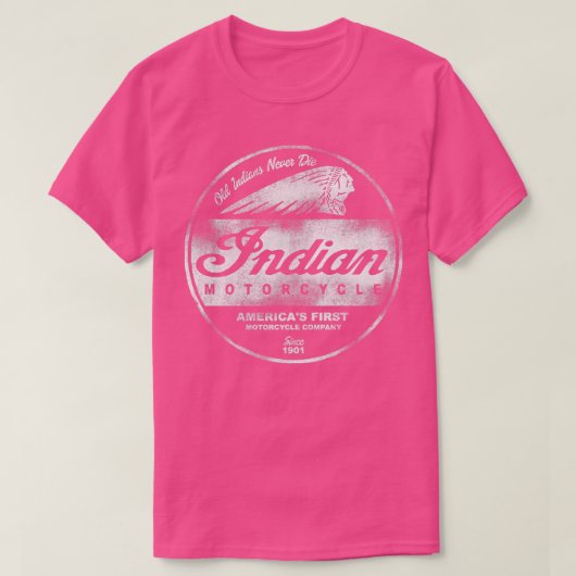 Indiaan Motorfiets Teken TShirt (Design voorkant)