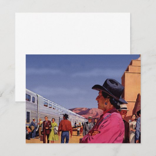  Indiaan op een treinstation (Voorkant / Achterkant)