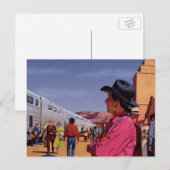 Indiaan op een treinstation Briefkaart (Voorkant / Achterkant)