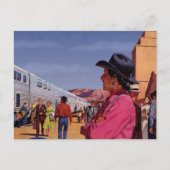  Indiaan op een treinstation Briefkaart (Voorkant)