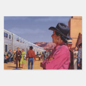 Indiaan op een treinstation Inpakpapier Vel (Voorkant 2)