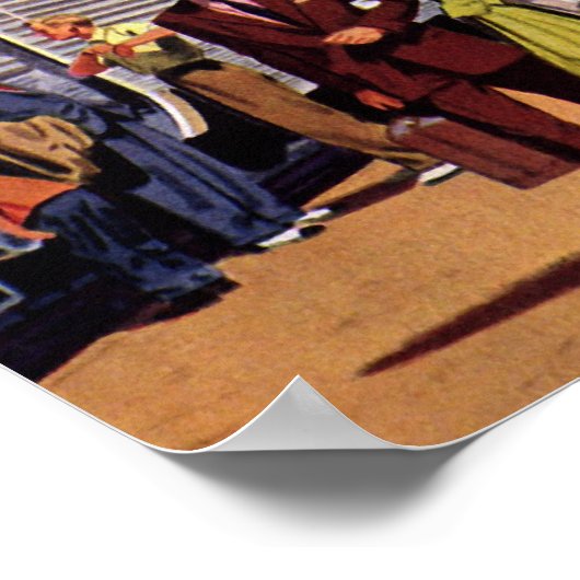  Indiaan op een treinstation Poster (Hoek)