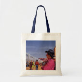  Indiaan op een treinstation Tote Bag (Voorkant)