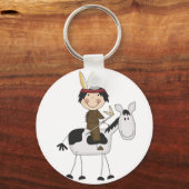 Indiaan op paardenoverhemden en cadeautjes sleutelhanger (Voorkant)