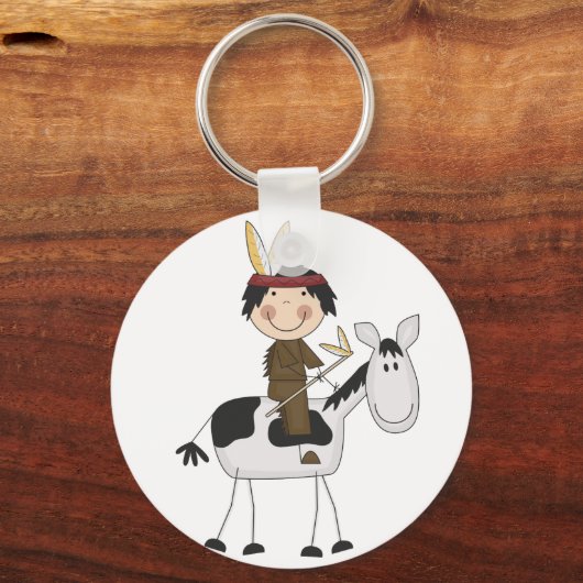 Indiaan op paardenoverhemden en cadeautjes sleutelhanger (Voorkant)