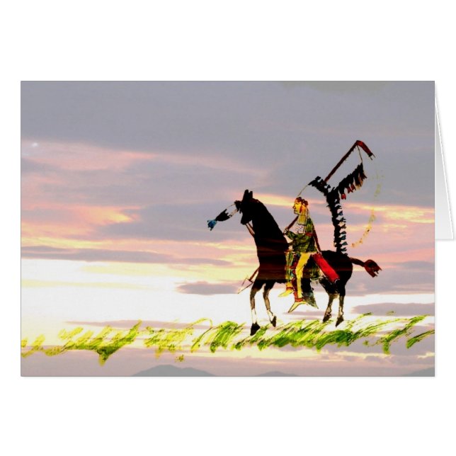 Indiaan te paard (Voorkant Horizontaal)