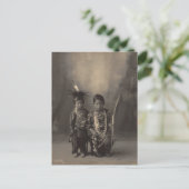  indiaan : Twee kleine messen, Sac en Fox - Briefkaart (Staand voorkant)