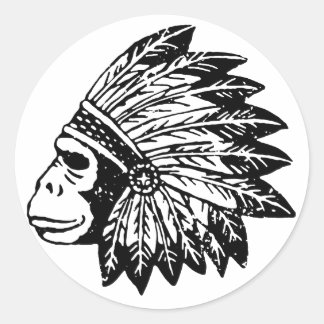 indiaan van gorilla ronde sticker