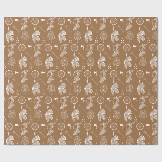 Indiaans Apache Chief Indiaans patroon Cadeaupapier (Vlak)