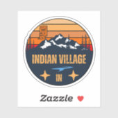 Indiaans dorp, Indiana Sticker (Vel)