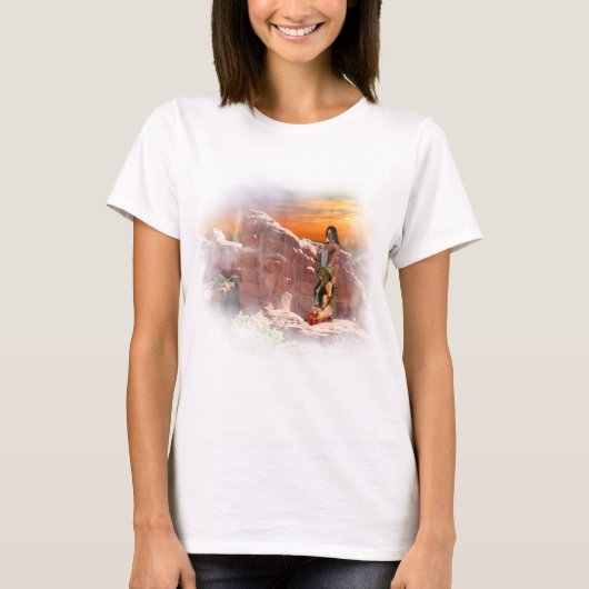 Indiaans echtpaar vignet t-shirt (Voorkant)