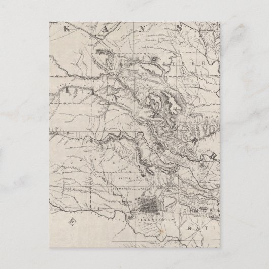 Indiaans grondgebied briefkaart (Voorkant)