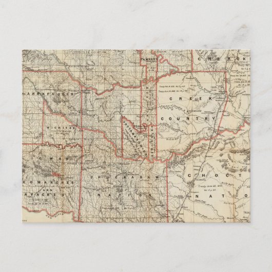 Indiaans grondgebied briefkaart (Voorkant)
