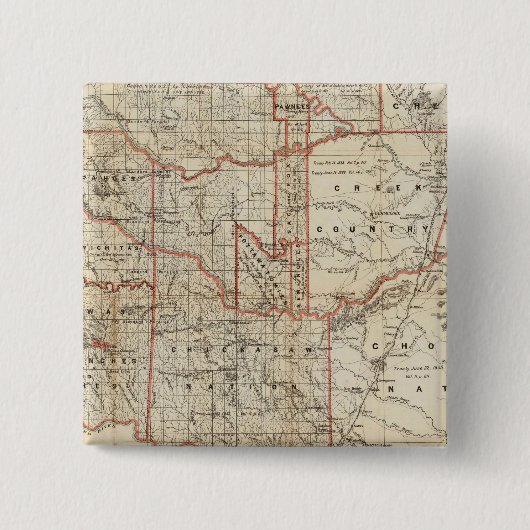 Indiaans grondgebied vierkante button 5,1 cm (Voorkant)