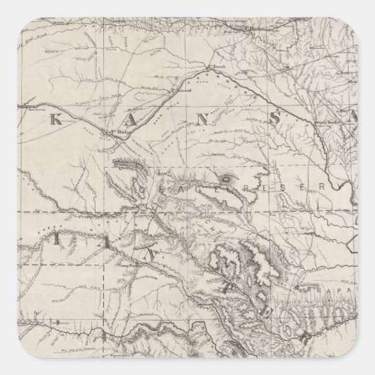 Indiaans grondgebied vierkante sticker (Voorkant)