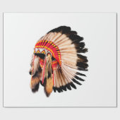 indiaans hoofdadres ( indian chi ) cadeaupapier (Vlak)