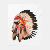 indiaans hoofdadres ( indian chi ) fleece deken (Voorkant)