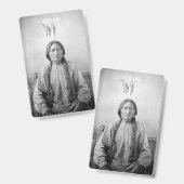 Indiaans icoon: Lakota leider Sitting Bull Badge (Voor- en achterkant)
