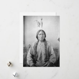 Indiaans icoon: Lakota leider Sitting Bull Feestdagenkaart