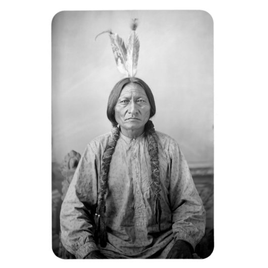 Indiaans icoon: Lakota leider Sitting Bull Magneet (Verticaal)