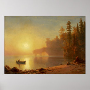 Indiaans kanaal door Albert Bierstadt Poster