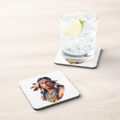 Indiaans Man Bier Onderzetter (Rechterzijde)