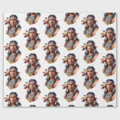 Indiaans Man Cadeaupapier (Vlak)