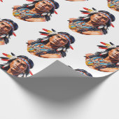 Indiaans Man Cadeaupapier (Hoek)