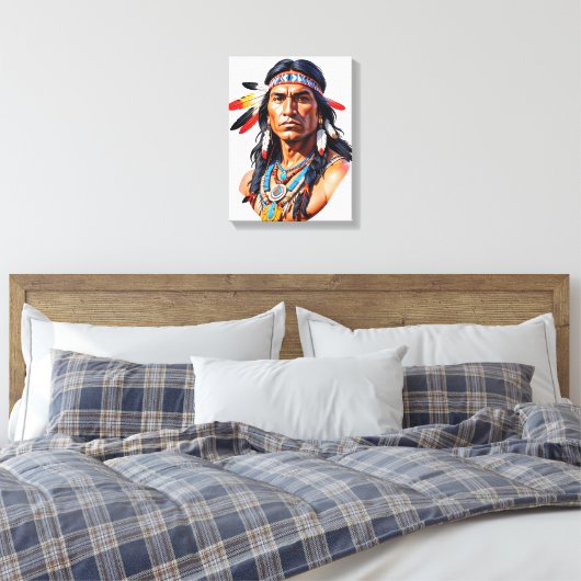 Indiaans Man Canvas Afdruk (Insitu (Slaapkamer))