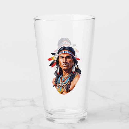 Indiaans Man Glas (Voorkant)